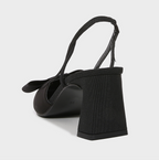 Black Knotbow Chunky Strapped Sandals