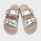 Double Buckled Leopard Printed Slippers