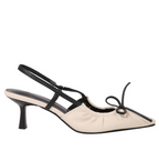 Bow-tie Color Blocking Pleated Sandals