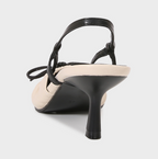 Bow-tie Color Blocking Pleated Sandals