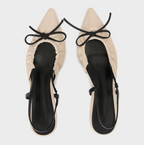 Bow-tie Color Blocking Pleated Sandals
