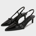 Buckle Embellished Pull Strap Shallow Sandals