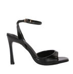 Black Patent Leather Buckle Strap High-heel Sandals