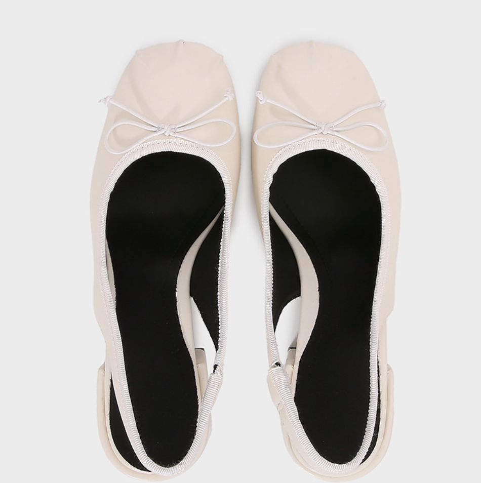 Lace-up Bow Square-toe White Sandals