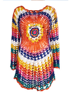 Colorful Hollowed Knit Outwear Beach Dress