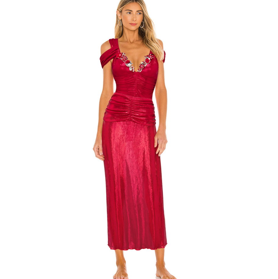 V-neck Beaded One-piece Swimwear Sets