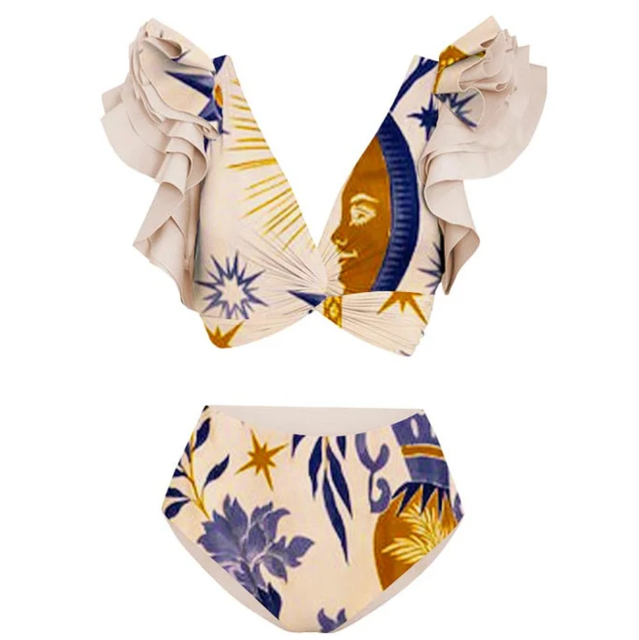 Ethnic Printed Tankini & Wrap Skirt