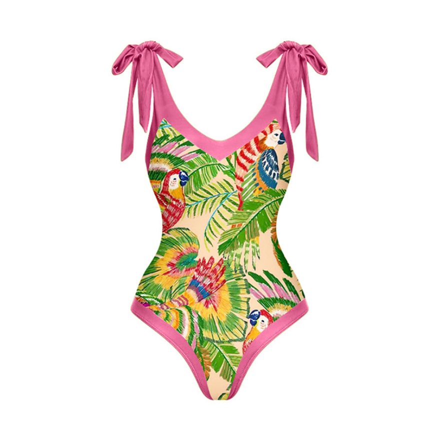 Color Blocking Printed Swimwear Sets