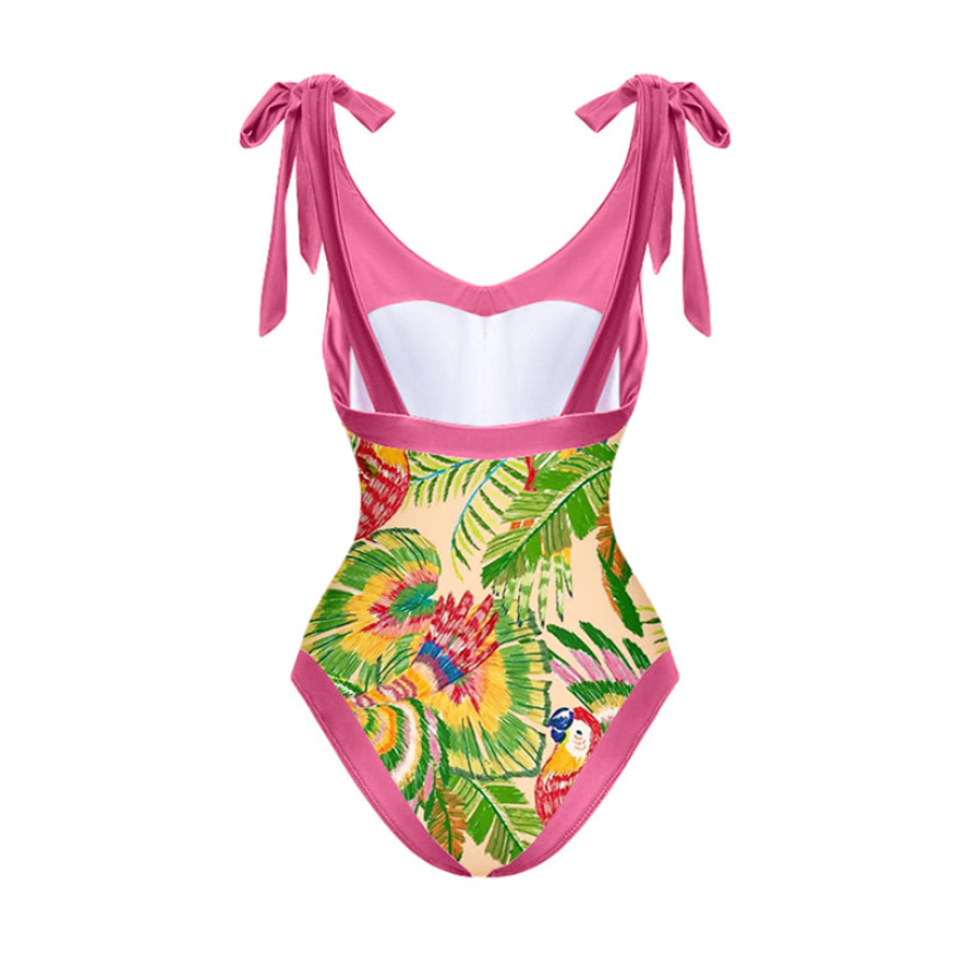 Color Blocking Printed Swimwear Sets