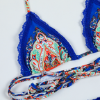 Ethnic Printed Lace Trim Bikini