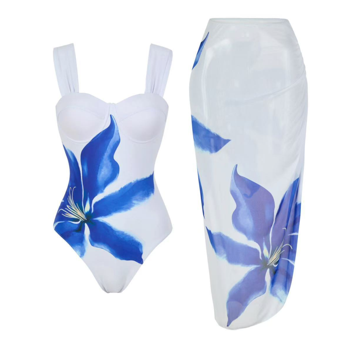 One-piece Slip Swimwear & Wrap Skirt