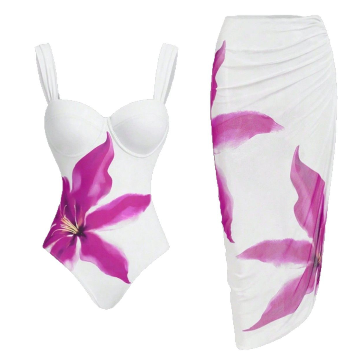 One-piece Slip Swimwear & Wrap Skirt