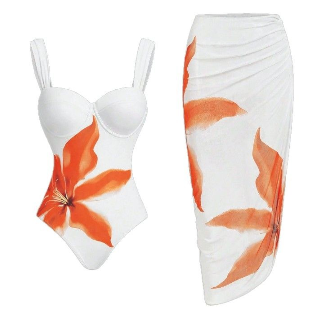 One-piece Slip Swimwear & Wrap Skirt