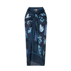 Blue Pattern Printed Swimwear & Umbrella Skirt