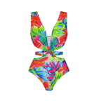 V-neck Colorful Printed Swimwear Sets