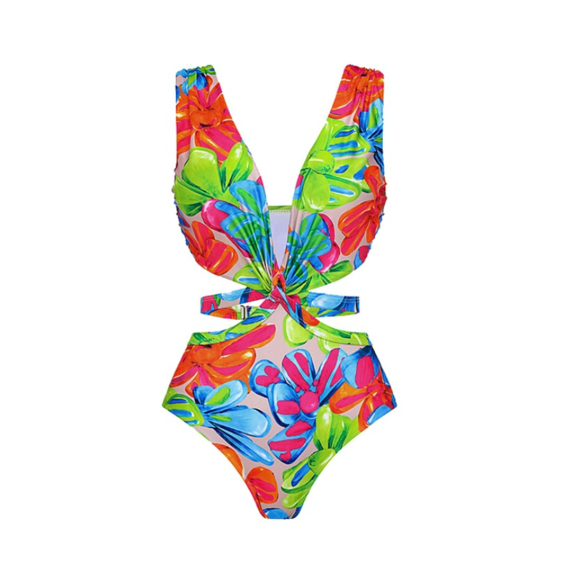 V-neck Colorful Printed Swimwear Sets