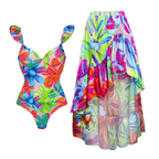 V-neck Colorful Printed Swimwear Sets