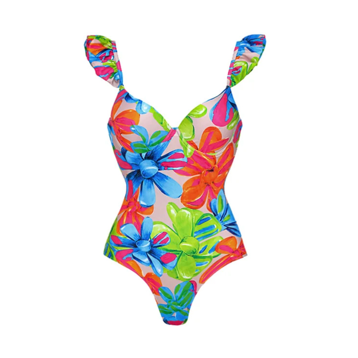 V-neck Colorful Printed Swimwear Sets