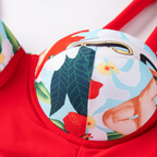Vintage Drawing Printed Swimwear & Wrap Skirt