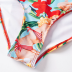 Vintage Drawing Printed Swimwear & Wrap Skirt