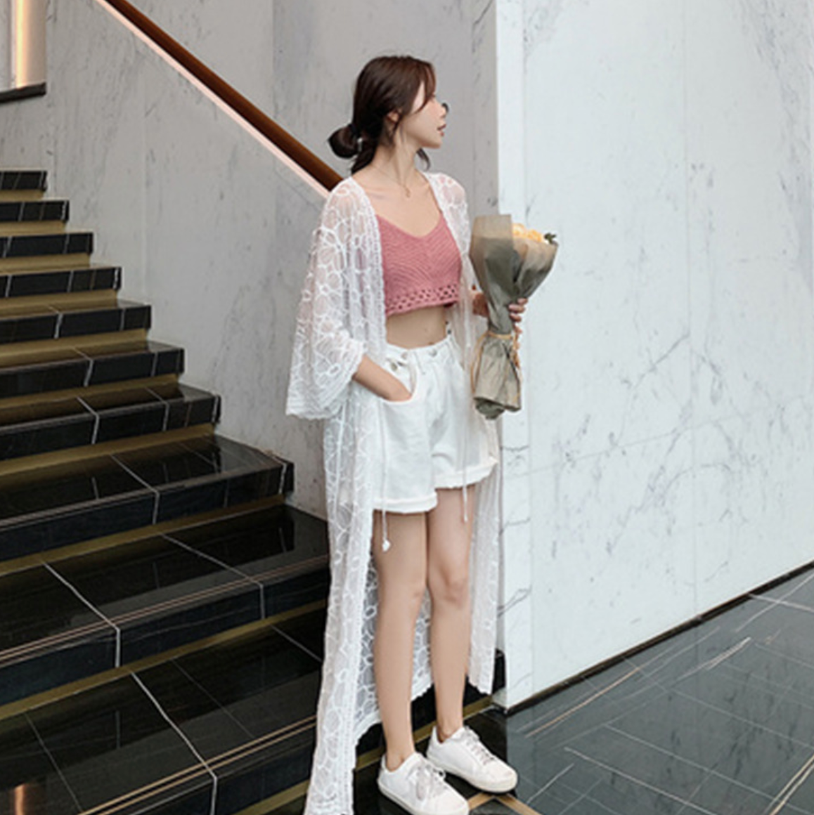 Sexy Embroidered Lace Sunscreen Outwear