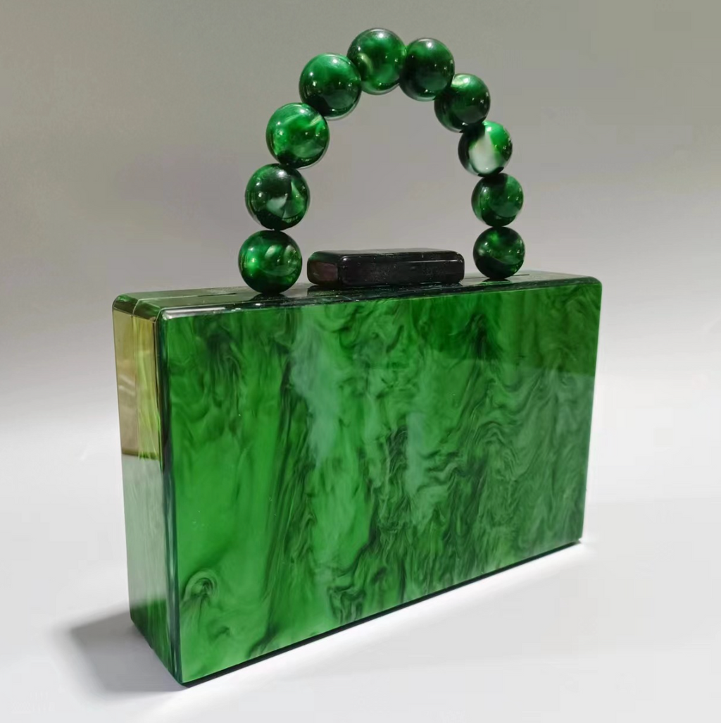 Beaded Acrylic Wristlet Evening Bag