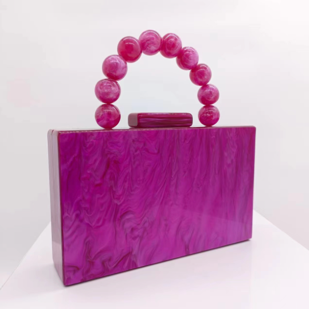 Beaded Acrylic Wristlet Evening Bag