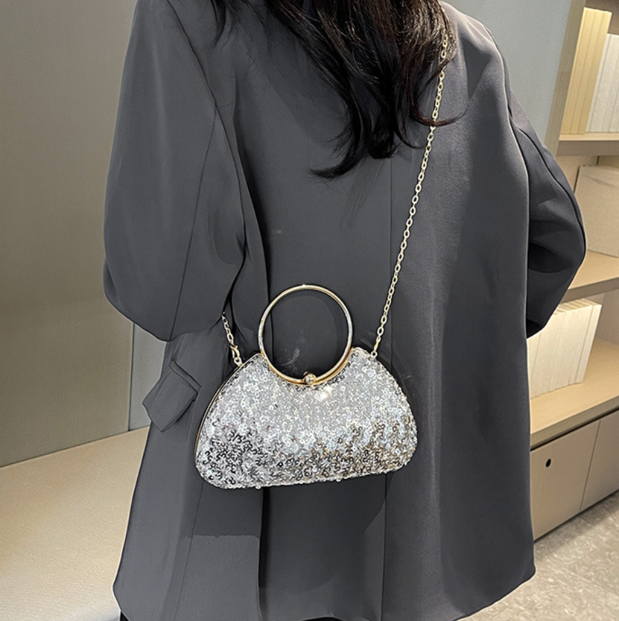 Mini Glossy Sequined Chain Bag