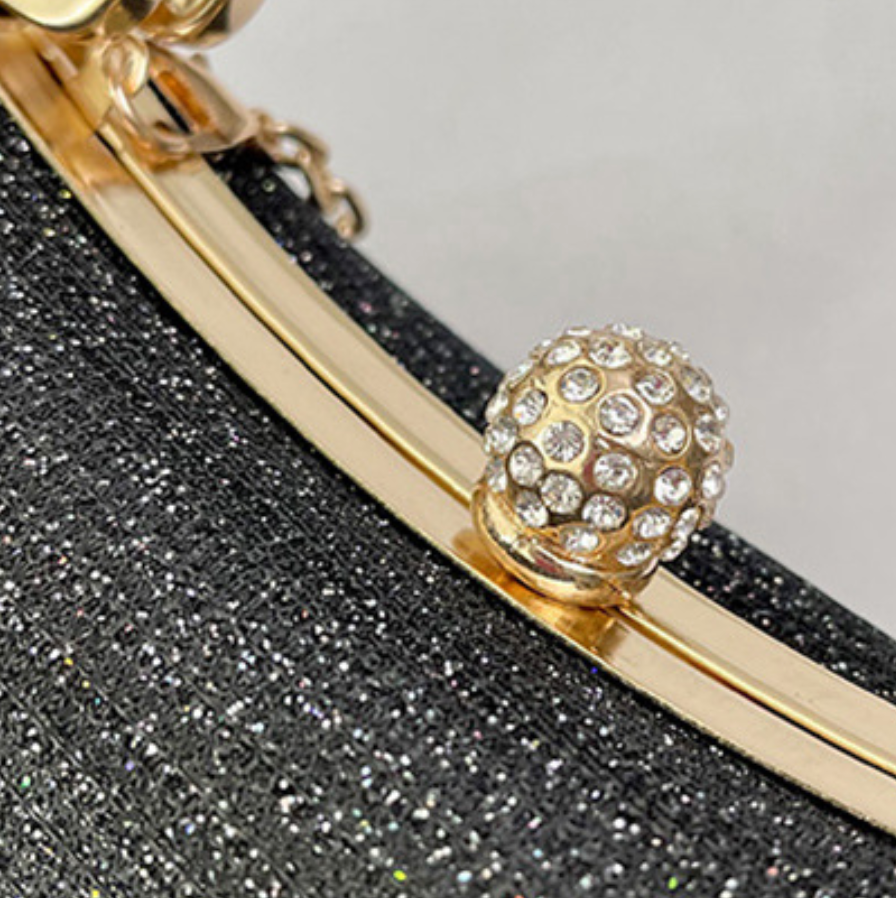 Rhinestone Studded Banquet Chain Bag