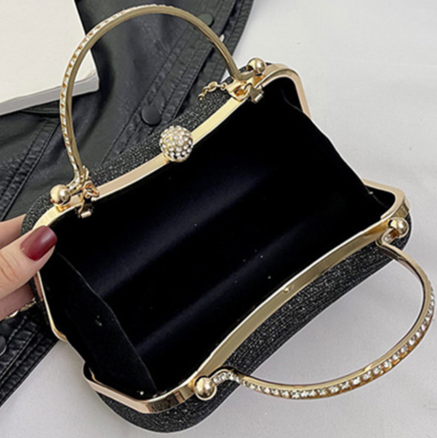 Rhinestone Studded Banquet Chain Bag