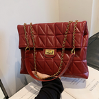 Plaid Embroidery Line Large Capacity Bag