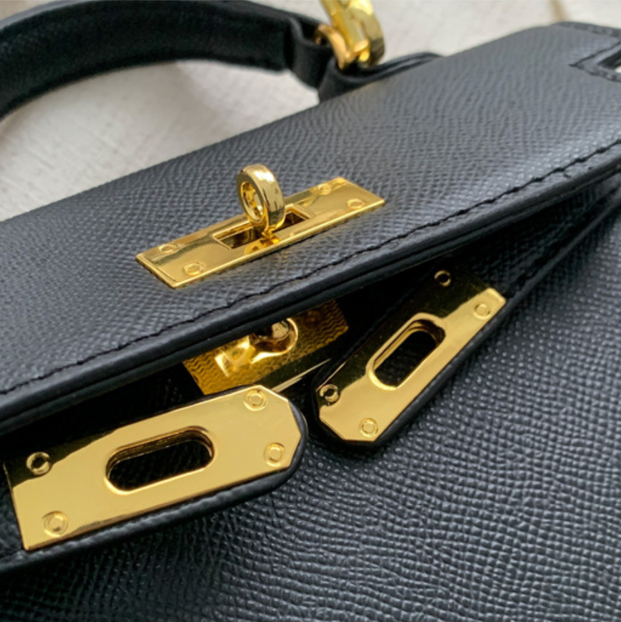 Vintage Buckled Square Crossbody Bag