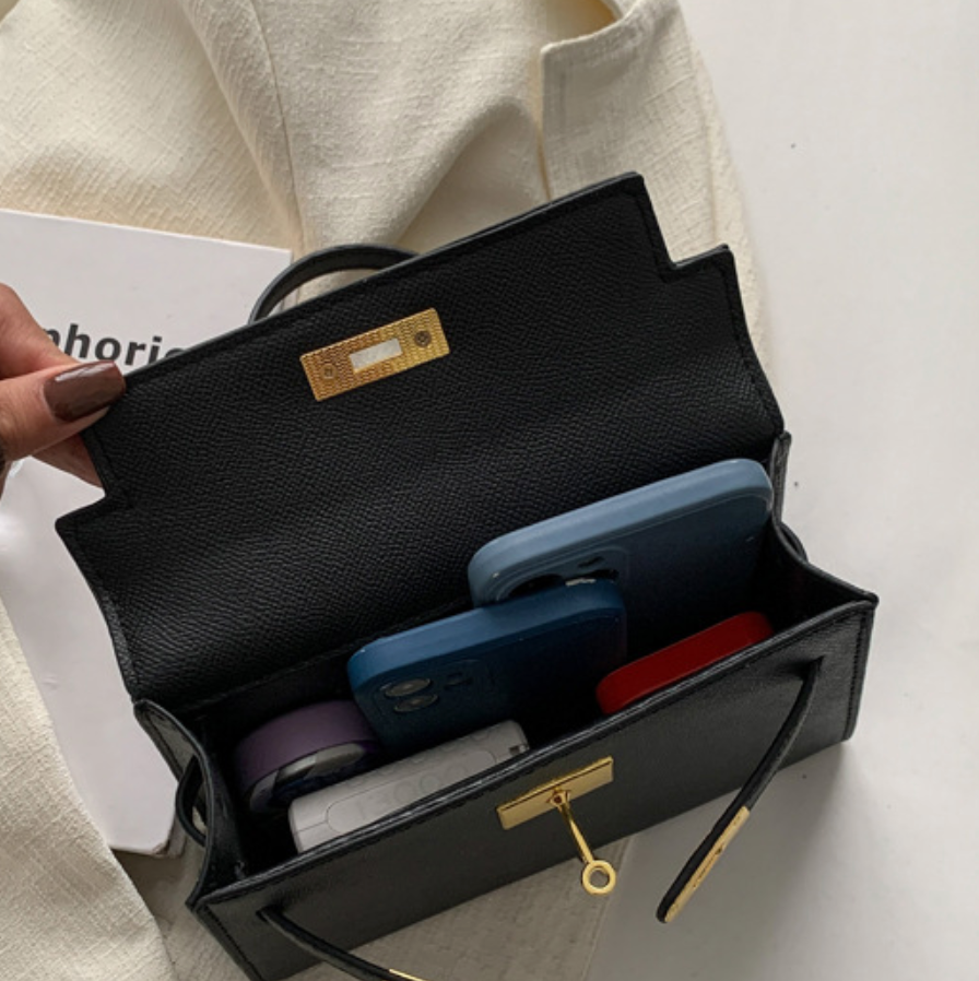 Vintage Buckled Square Crossbody Bag