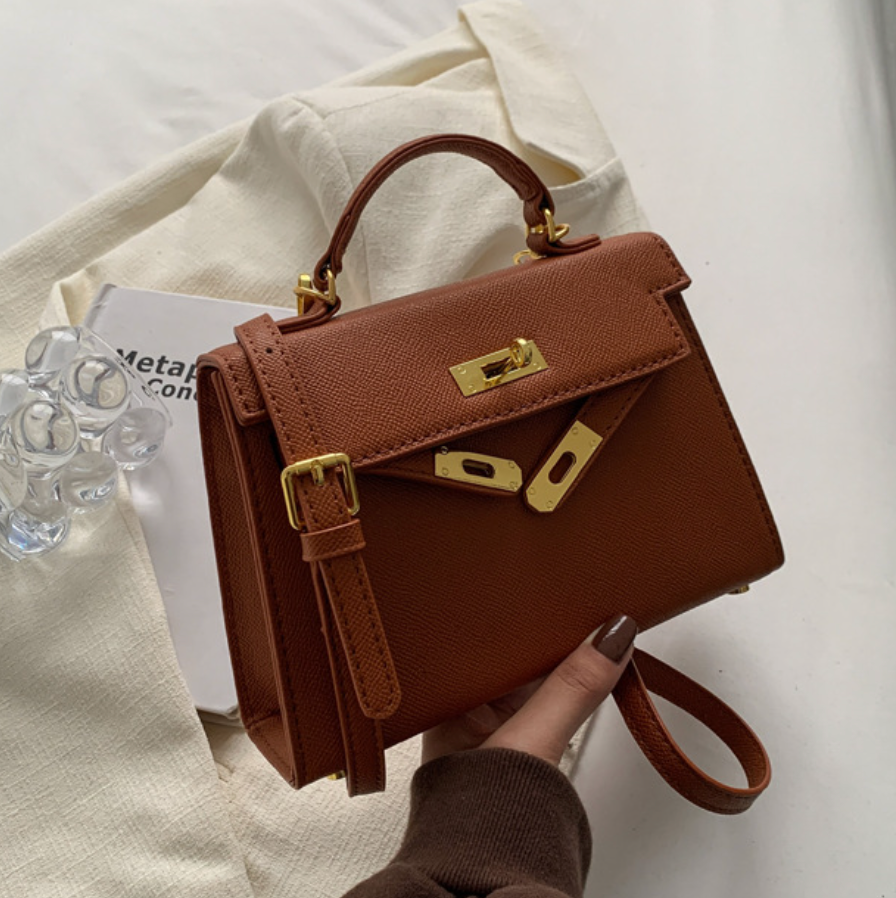 Vintage Buckled Square Crossbody Bag