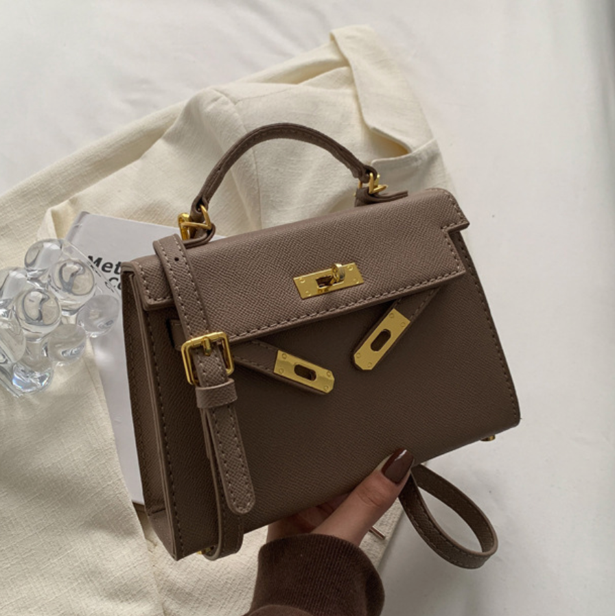 Vintage Buckled Square Crossbody Bag