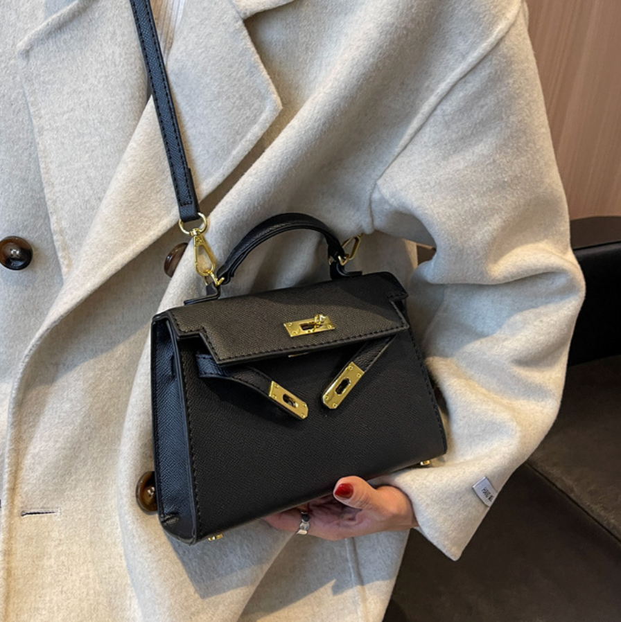 Vintage Buckled Square Crossbody Bag