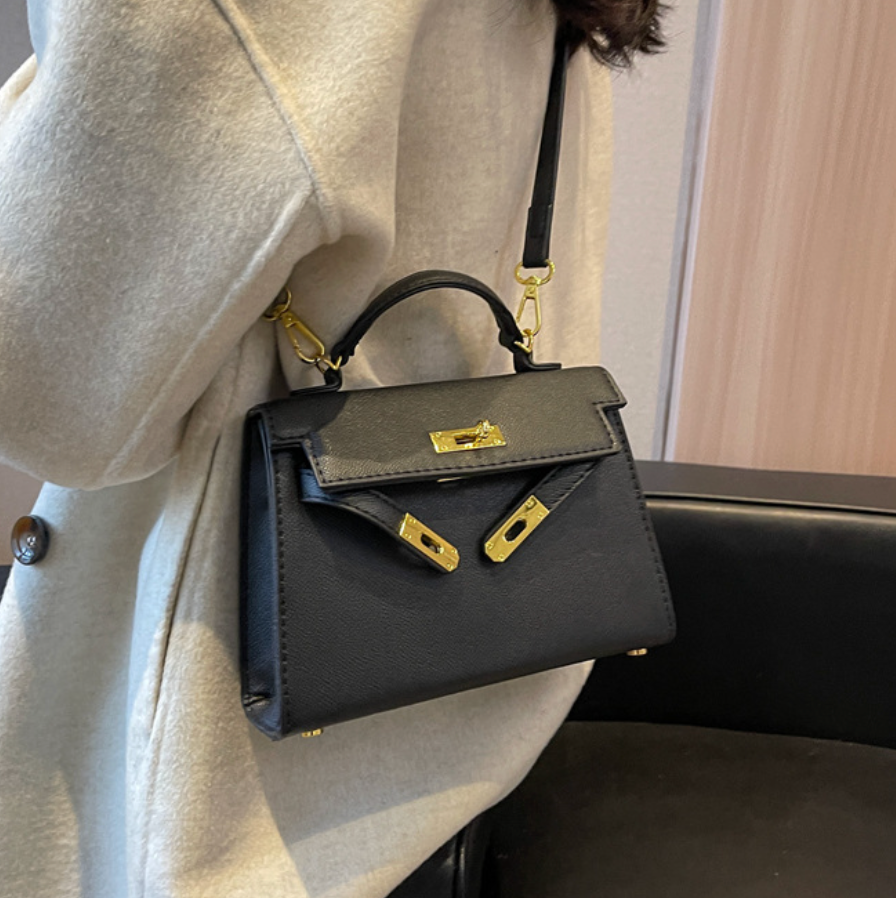 Vintage Buckled Square Crossbody Bag