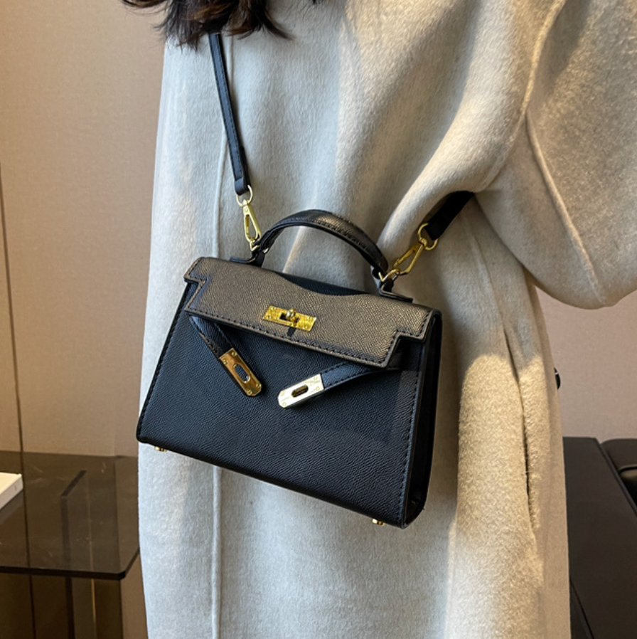 Vintage Buckled Square Crossbody Bag
