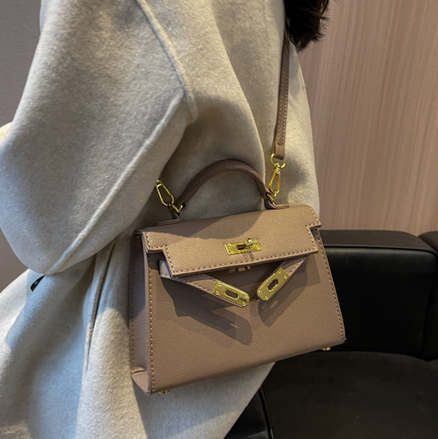 Vintage Buckled Square Crossbody Bag