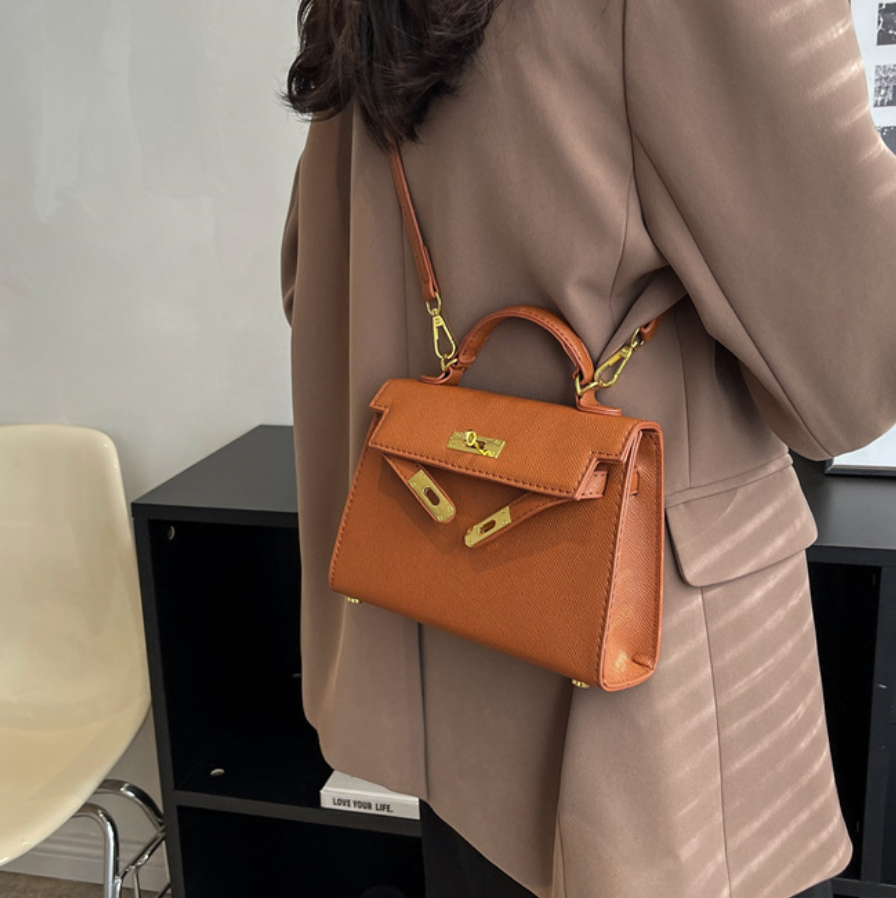 Vintage Buckled Square Crossbody Bag