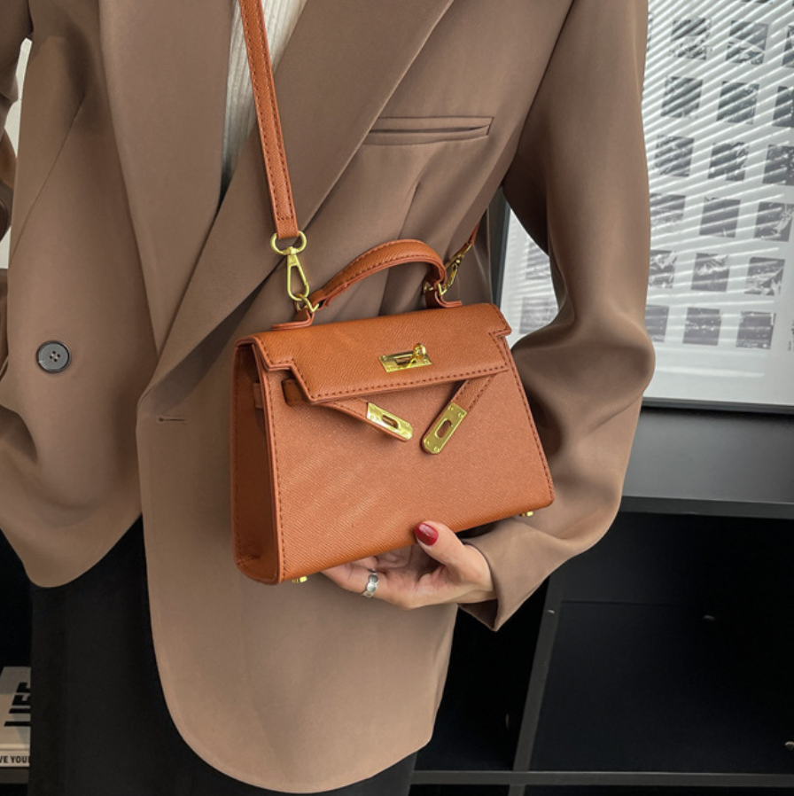 Vintage Buckled Square Crossbody Bag