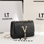 Twill Embroidered Fringed Chain Bag