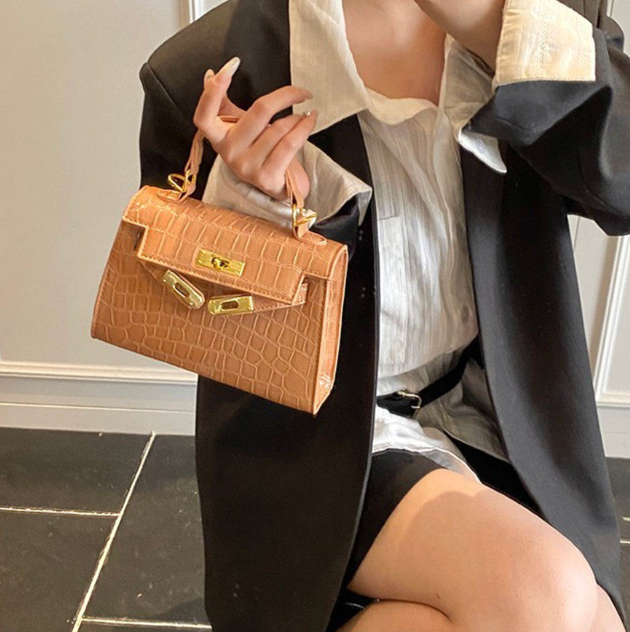 Premium Glossy Stone Pattern Satchels