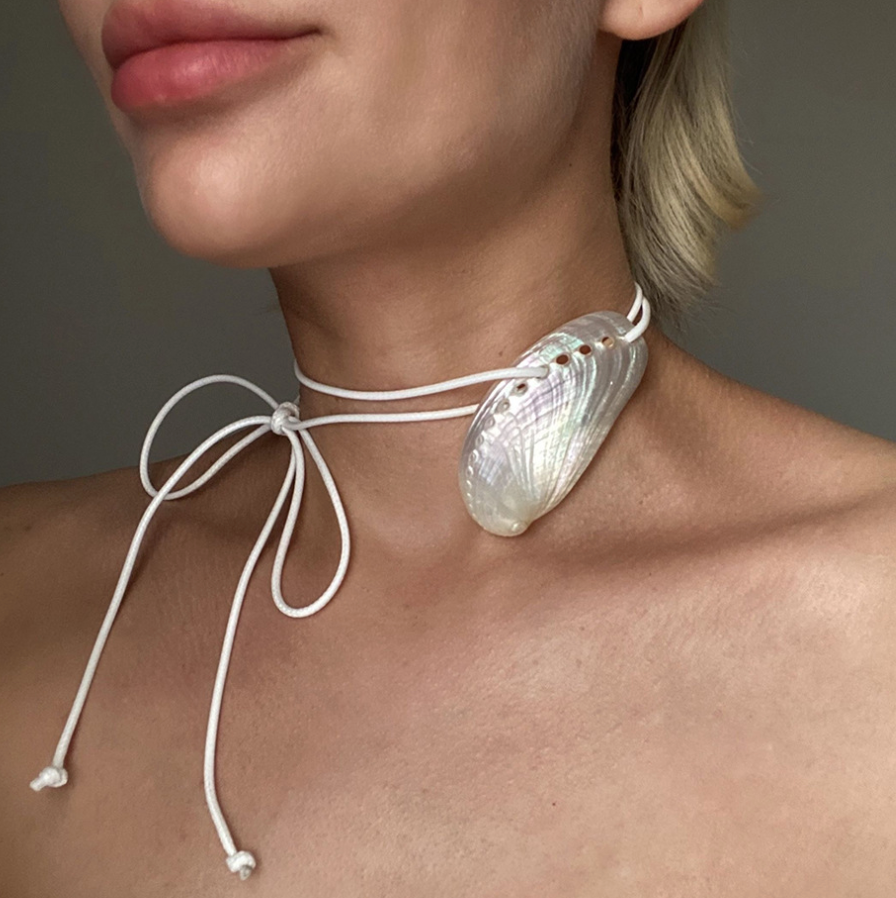 Natural Shell Patchwork Necklace & Earrings