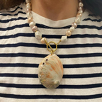 Natural Shell Patchwork Necklace & Earrings