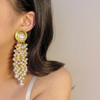 Vintage Pearl Tassel Earrings