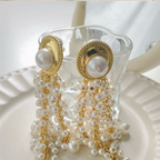 Vintage Pearl Tassel Earrings