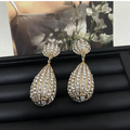 Premium Oval Drop Rhinestone Earrings