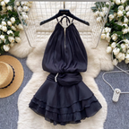 Fairy Beaded Halter Mesh Dress