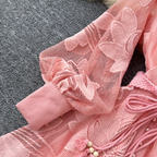 Elegant Hollowed Embroidery A-line Dress